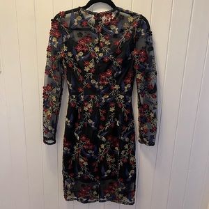 Embroidered cocktail dress